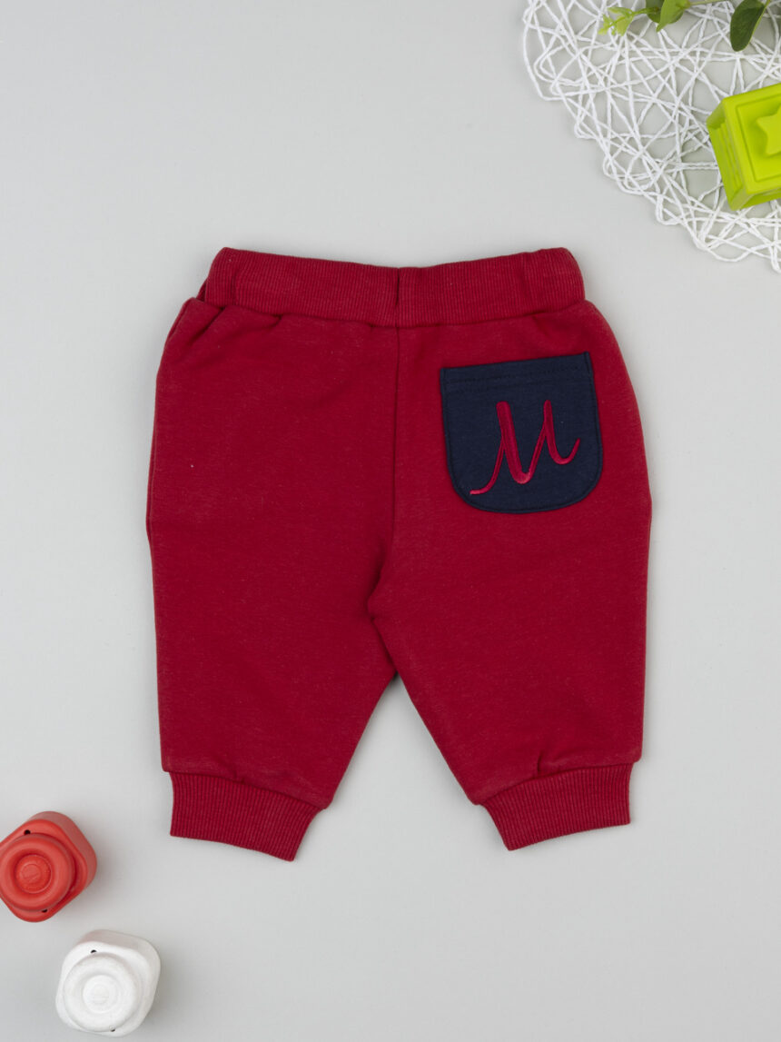 βρεφικό παντελόνι φόρμας μπορντώ mickey για αγόρι - Prénatal