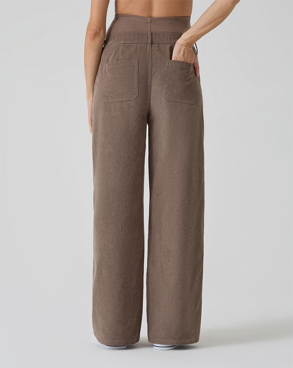 γυναικείο παντελόνι εγκυμοσύνης βελουτέ καφέ - Prénatal