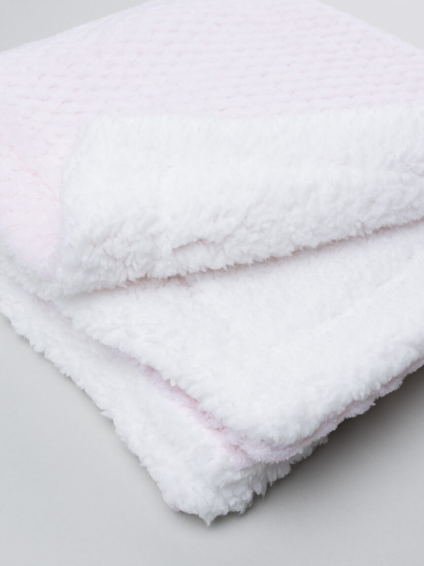 βρεφική σενίλ κουβέρτα ροζ με γουνάκι για κορίτσι - Prénatal