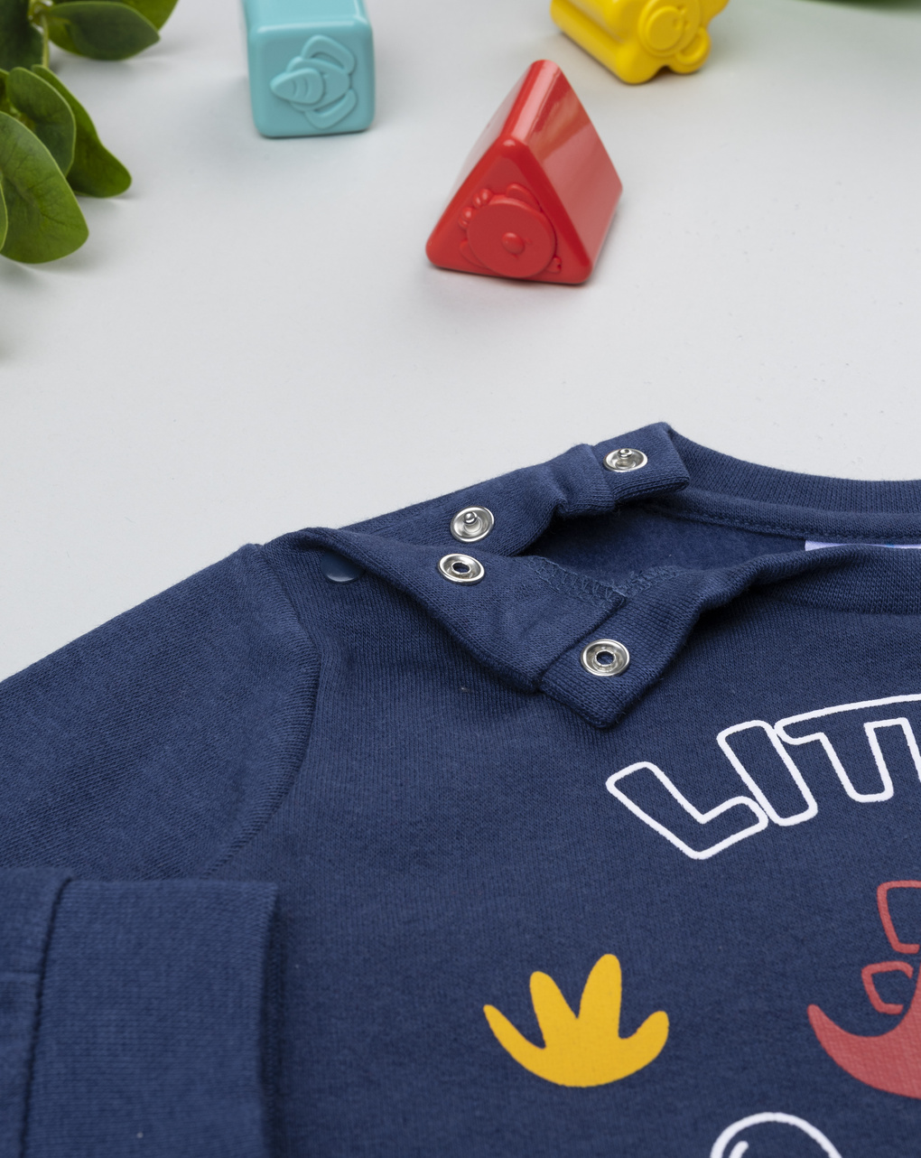 βρεφική πιτζάμα μπλε/κόκκινη little dino για αγόρι - Prénatal