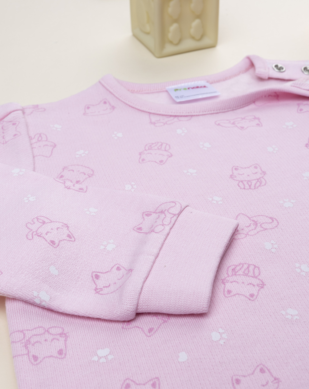 βρεφική πιτζάμα ροζ με γατάκια για κορίτσι - Prénatal