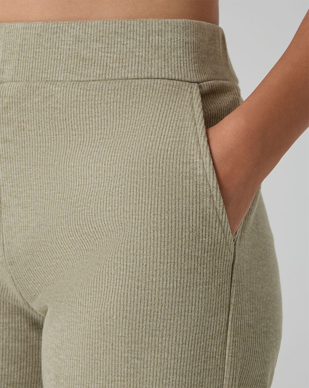 γυναικείο παντελόνι πλεκτό εγκυμοσύνης palazzo λαδί - Prénatal
