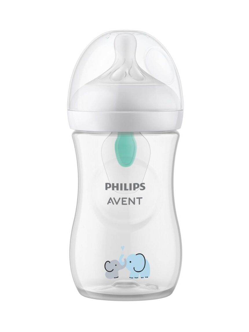 Philips avent πλαστικό μπιμπερό natural response με airfree valve 260ml 1m+ elephant scy673/81 - Philips Avent