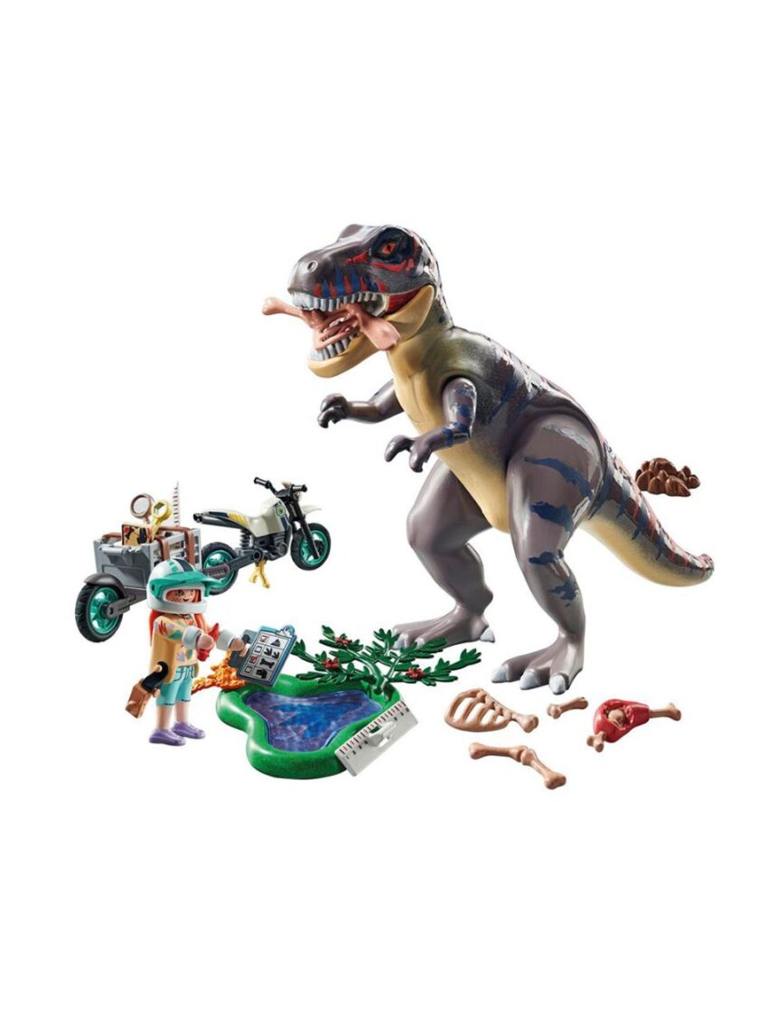 Playmobil dinos t-rex και εξερευνητής με μοτοσικλέτα 71524 - Playmobil