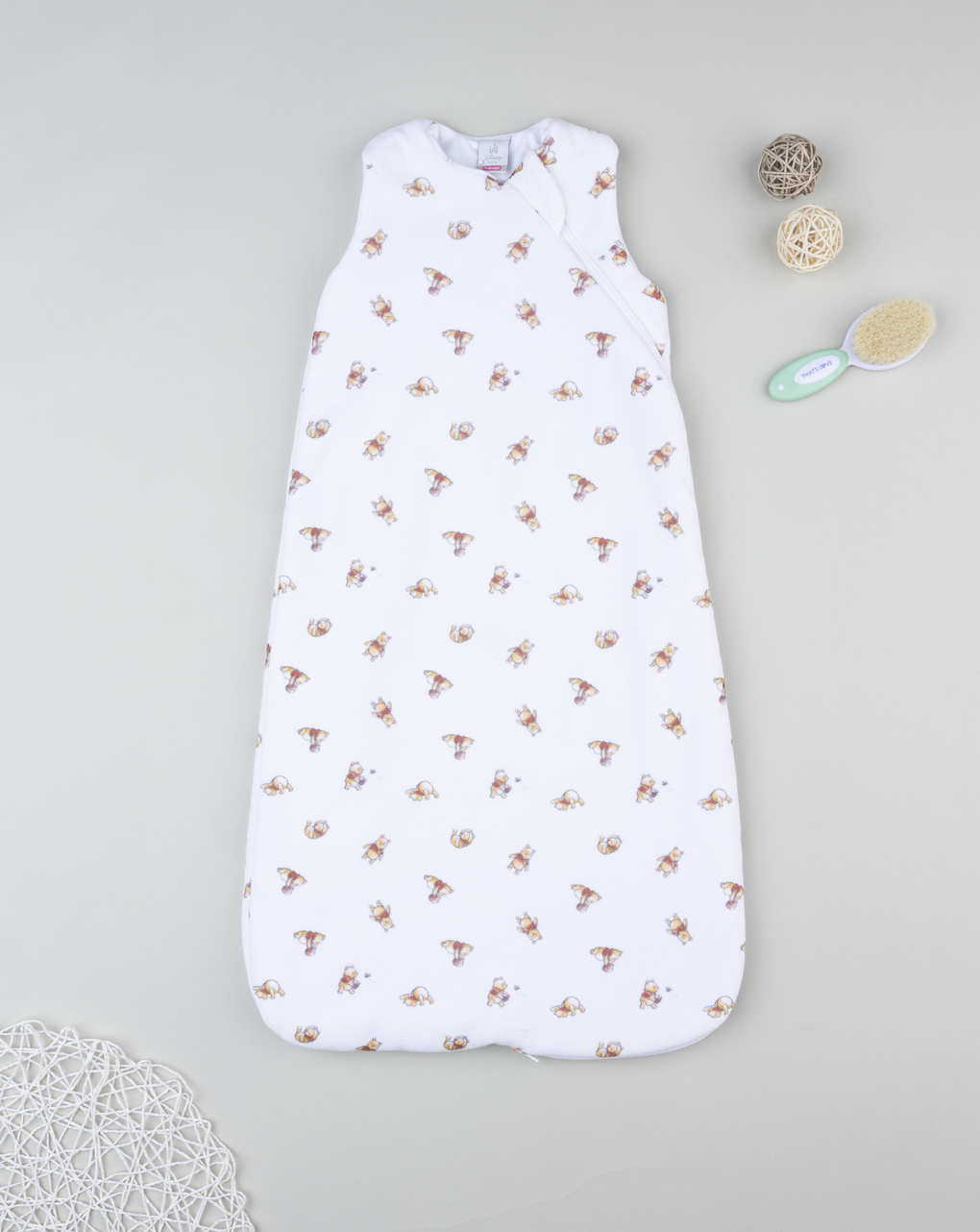 βρεφικός αμάνικος υπνόσακος σενίλ λευκός winnie 2.5 tog