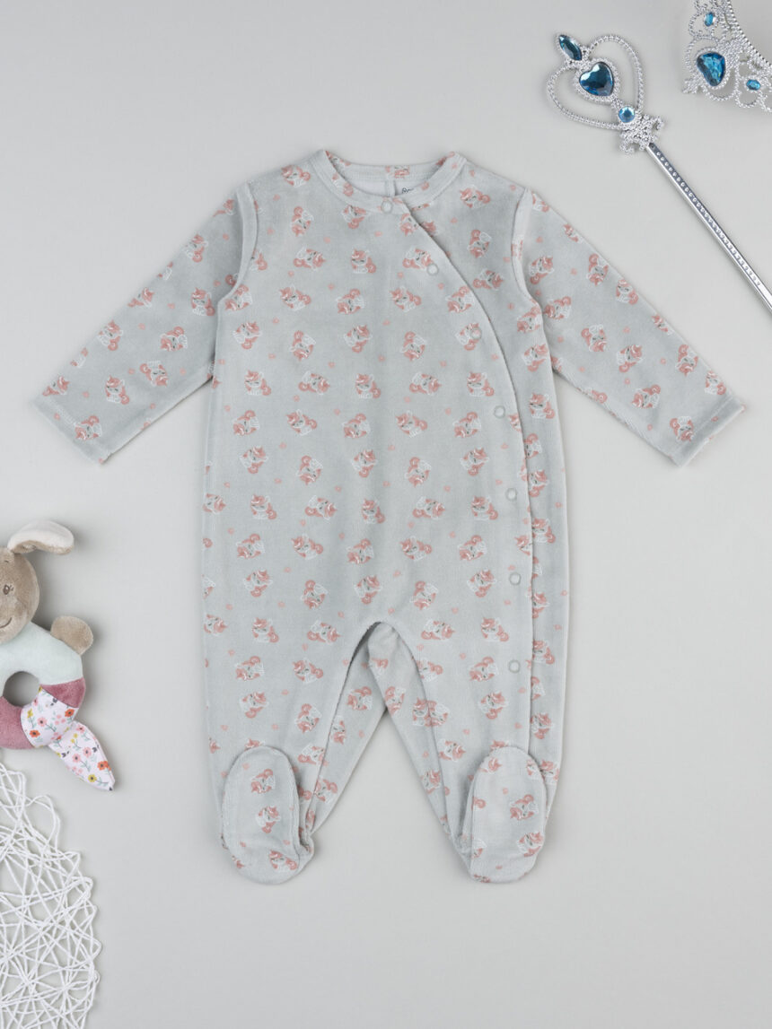 βρεφικό φορμάκι σενίλ πράσινο με μονόκερους για κορίτσι - Prénatal