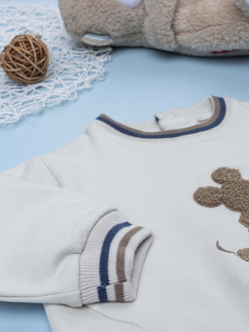 βρεφική μπλούζα φούτερ μπεζ mickey για αγόρι - Prénatal