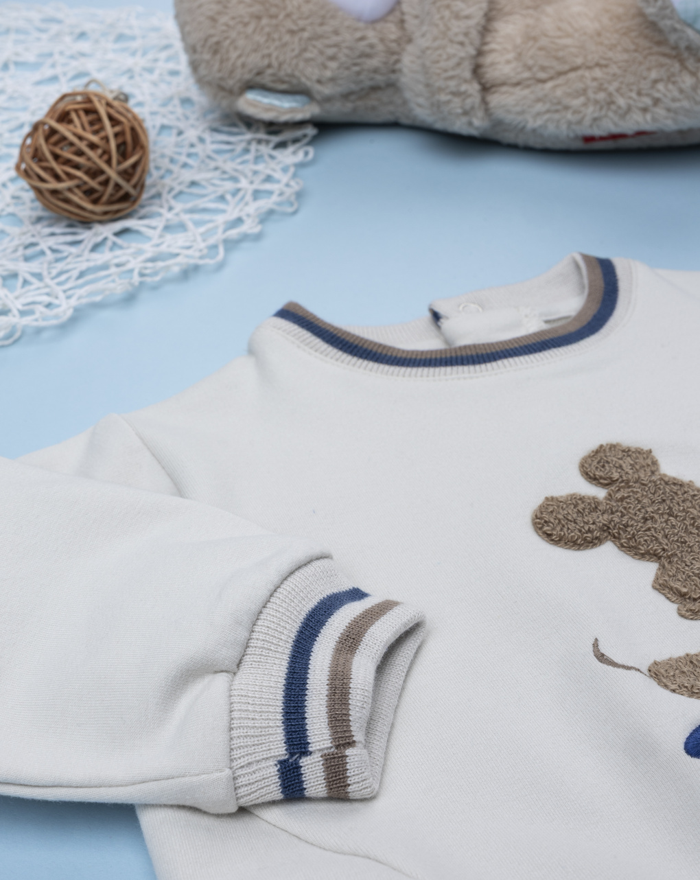 βρεφική μπλούζα φούτερ μπεζ mickey για αγόρι - Prénatal