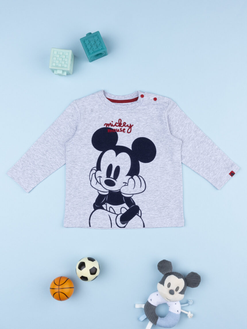 βρεφική μπλούζα γκρι mickey για αγόρι - Prénatal
