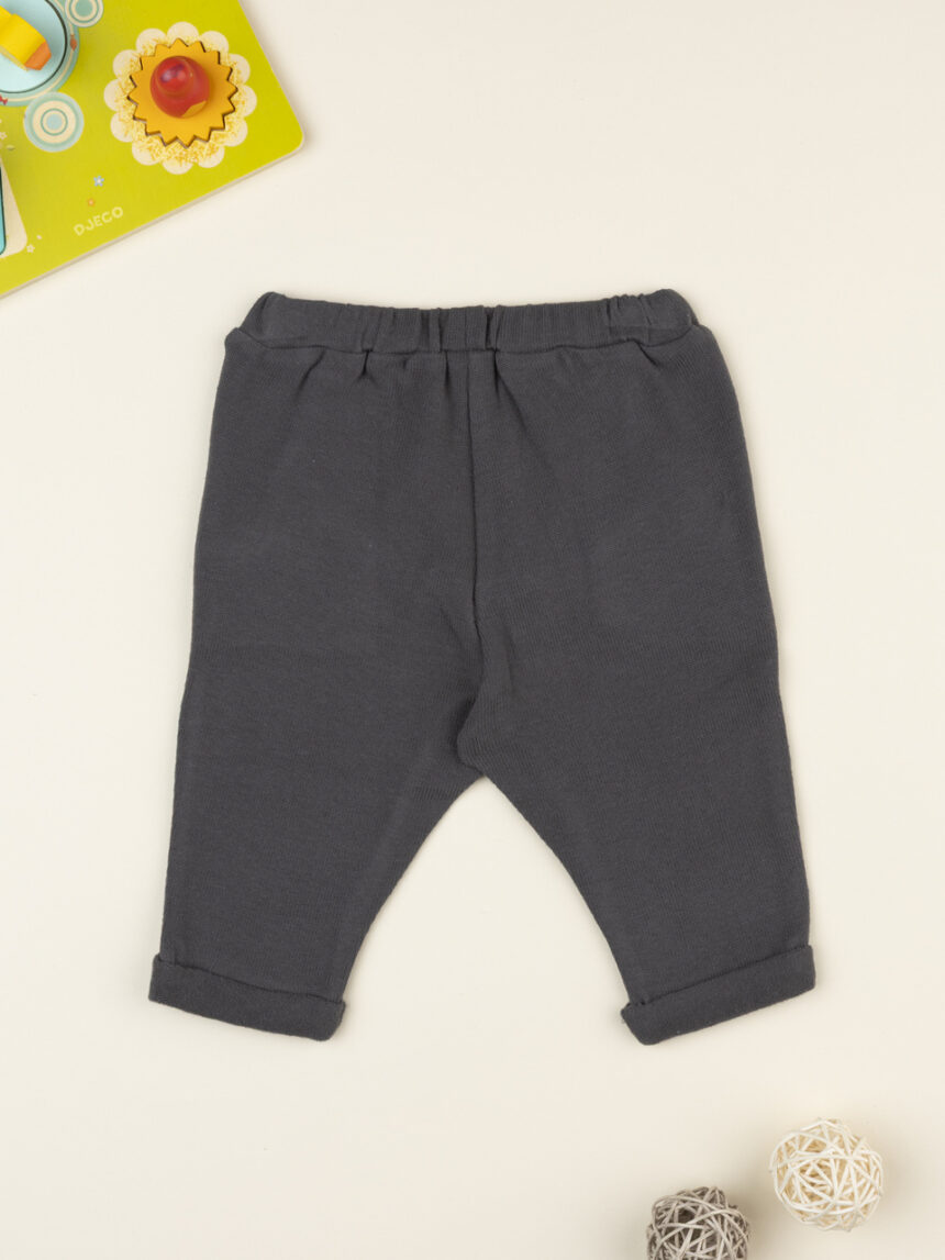 βρεφικό παντελόνι πλεκτό γκρι για αγόρι - Prénatal