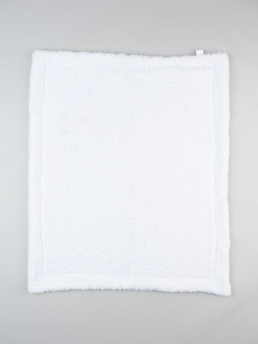 βρεφική σενίλ κουβέρτα γαλάζια με γουνάκι για αγόρι - Prénatal