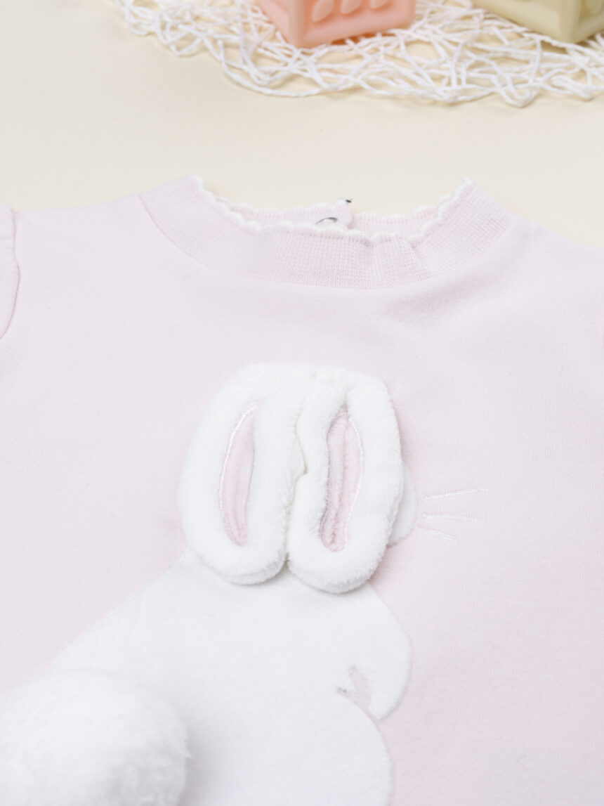 βρεφικό φορμάκι ροζ με λαγουδάκι για κορίτσι - Prénatal