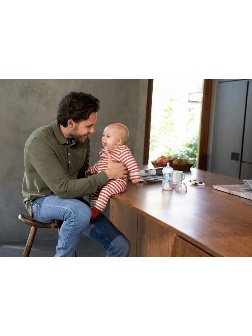 Philips avent πλαστικό μπιμπερό natural response με airfree valve 260ml 3-6m scy673/01 - 