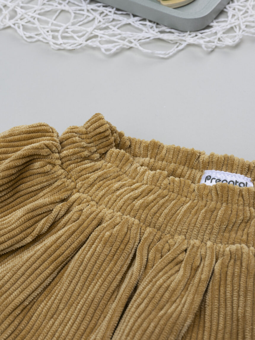 βρεφική φούστα κοτλέ καφέ με λουλούδια για κορίτσι - Prénatal