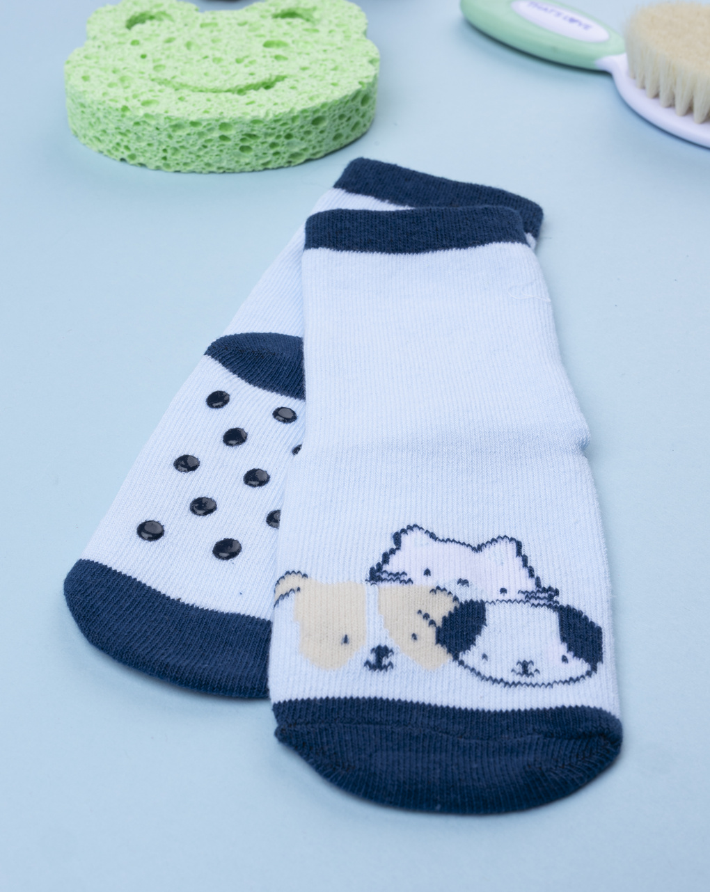 βρεφικές αντιολισθητικές κάλτσες με ζωάκια για αγόρι - Prénatal