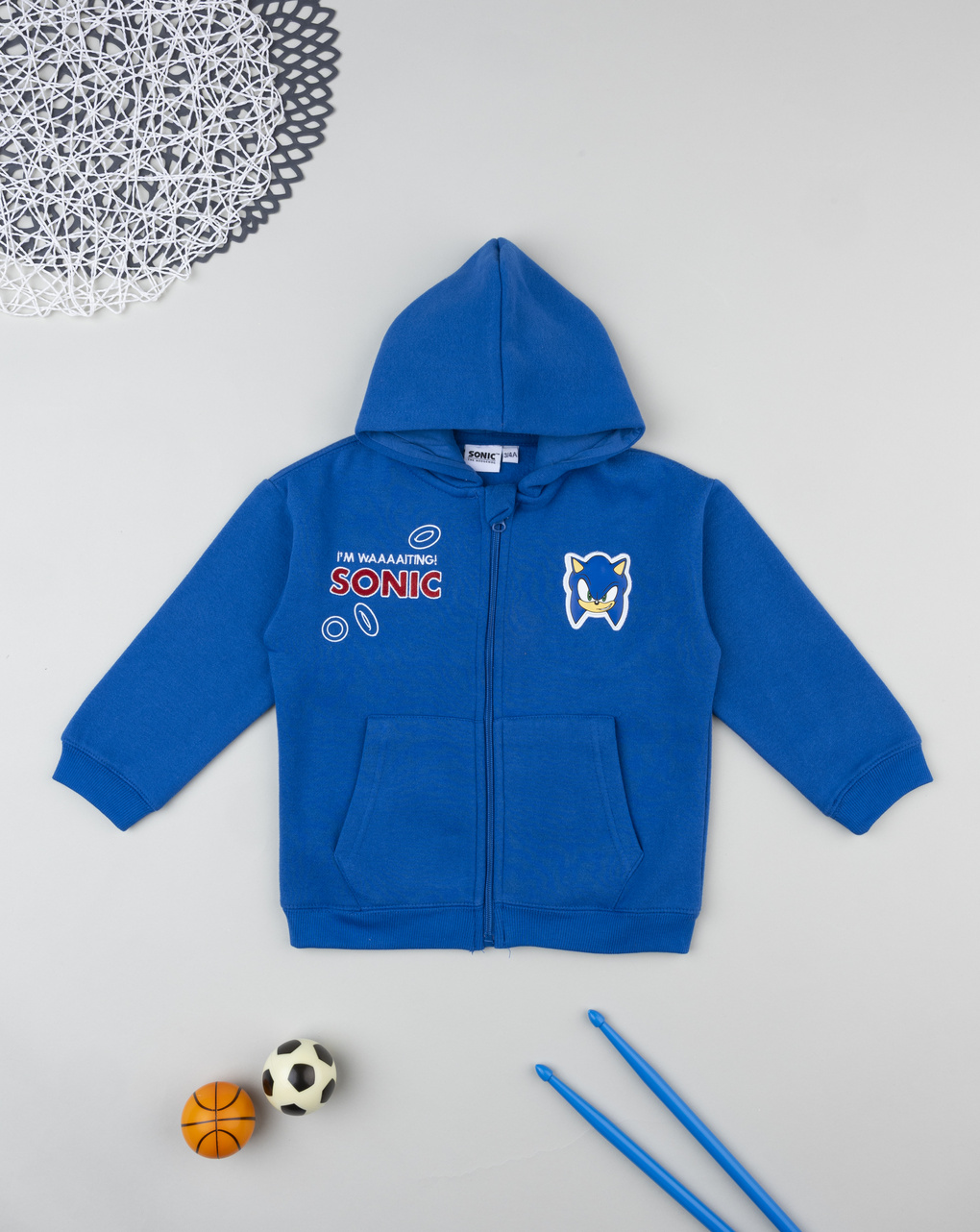 παιδική ζακέτα φούτερ μπλε sonic για αγόρι