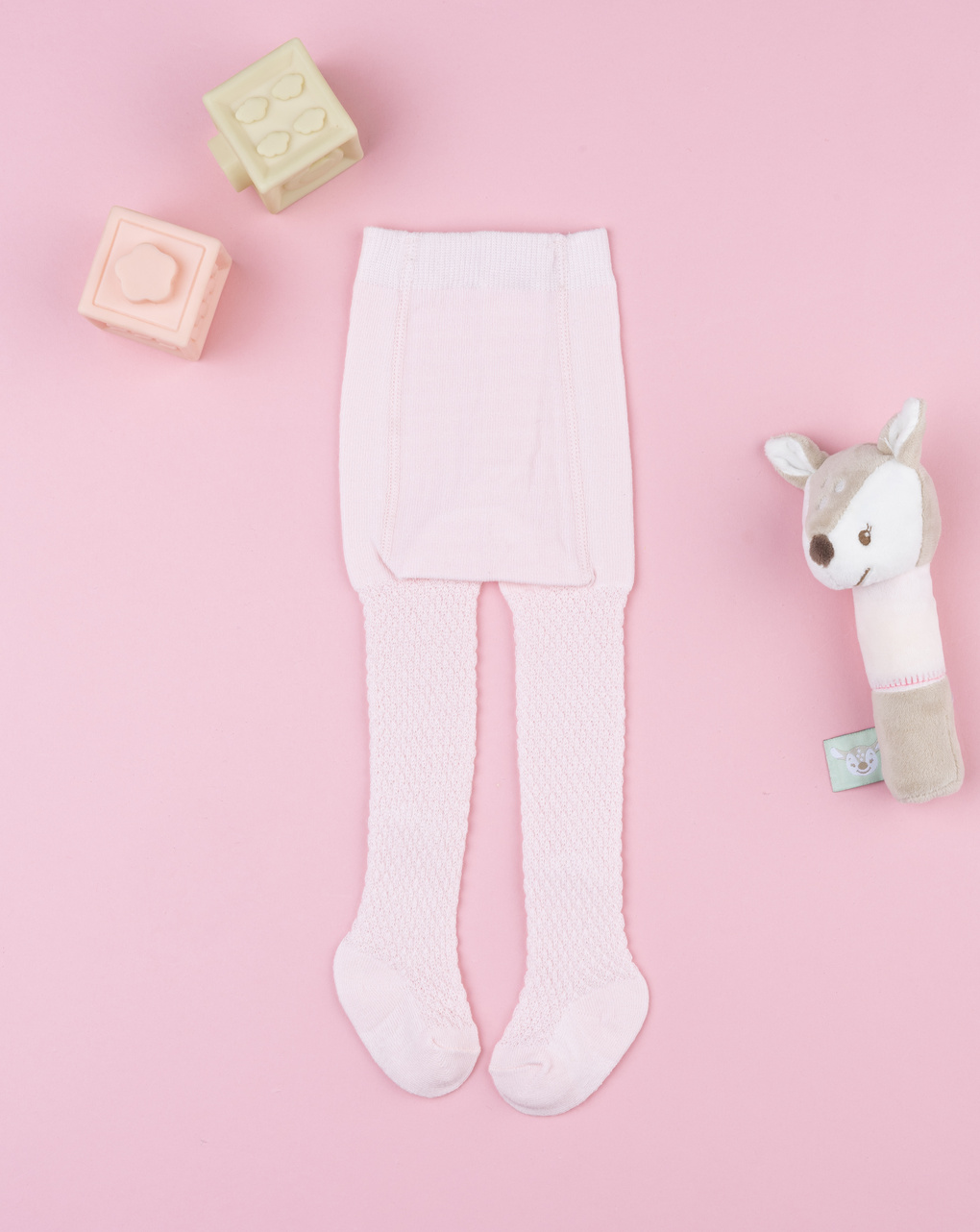 βρεφικό καλσόν ροζ με φιογκάκι για κορίτσι - Prénatal