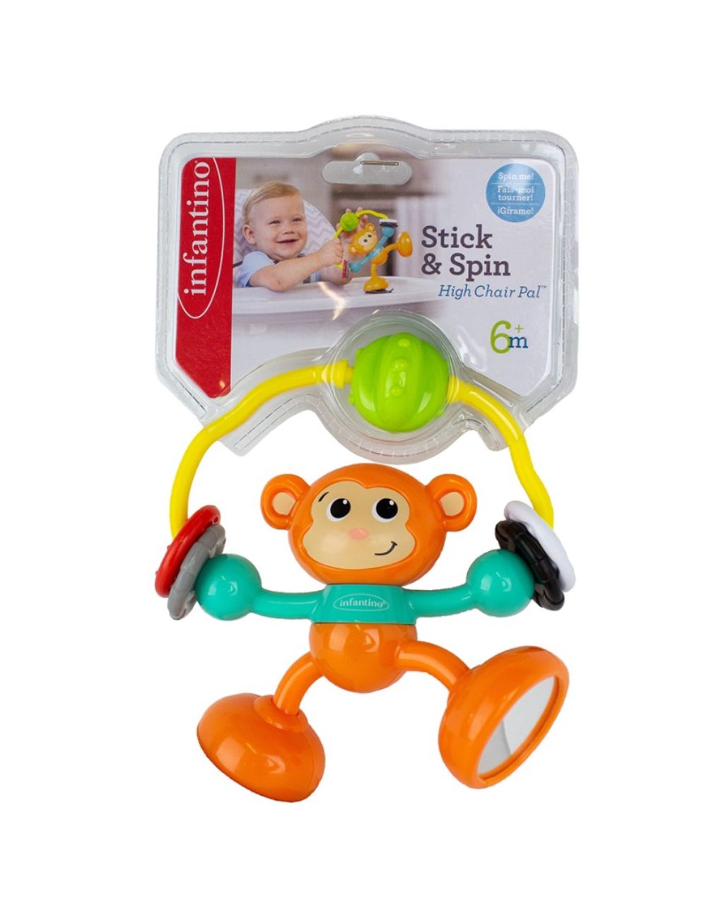 Infantino παιχνίδι με βεντούζα μαϊμού stick and spin high pal b-930-216267-03
