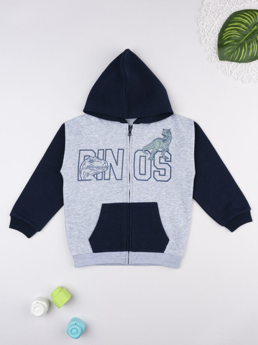 παιδική ζακέτα φούτερ γκρι dinos για αγόρι - Prénatal