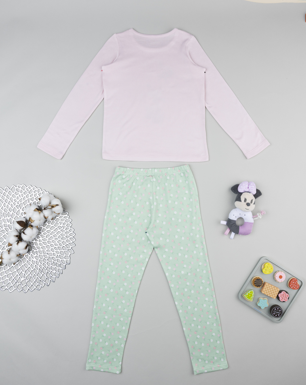 παιδική πιτζάμα ροζ/πράσινη minnie για κορίτσι - Prénatal