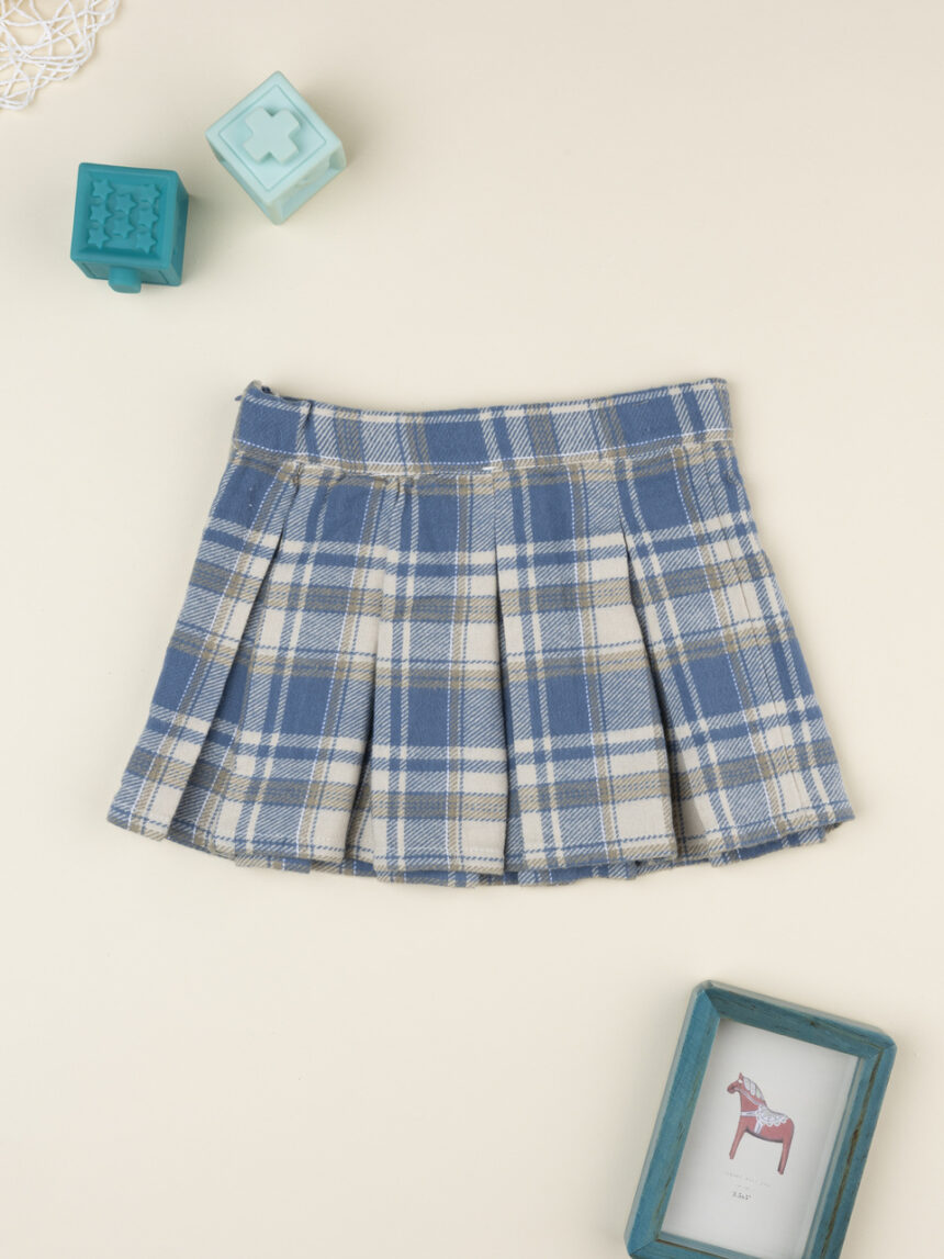 παιδική φούστα καρό μπλε/μπεζ για κορίτσι - Prénatal