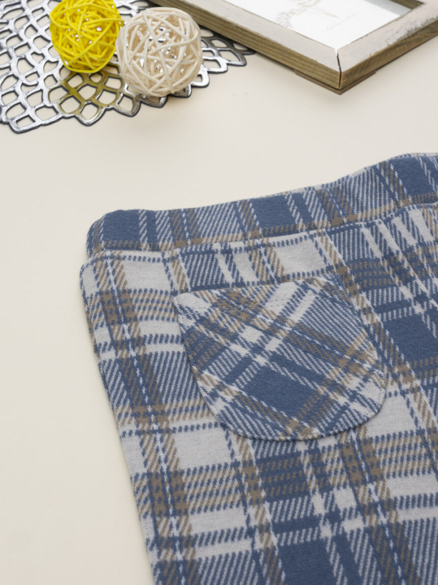 παιδικό κολάν καρό μπλε/καφέ για κορίτσι - Prénatal