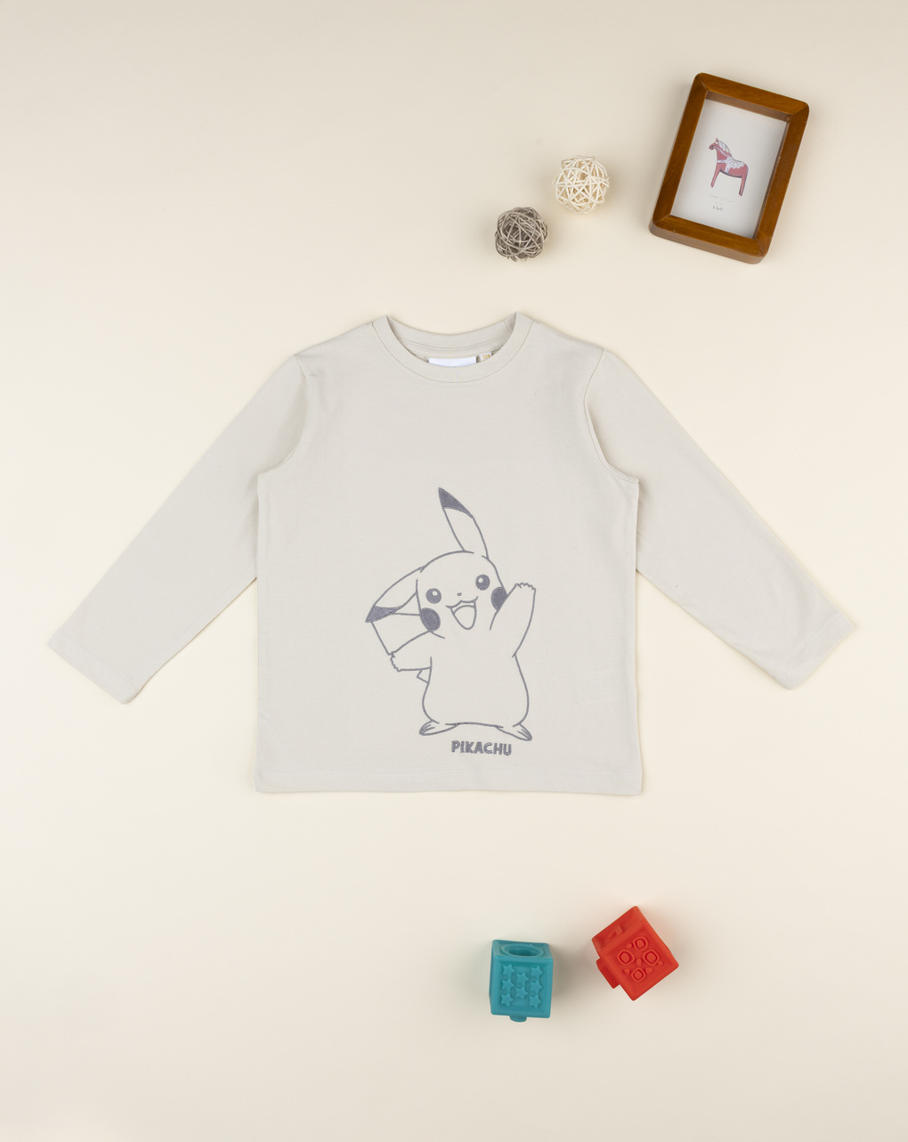 παιδική μπλούζα μπεζ pikachu για αγόρι