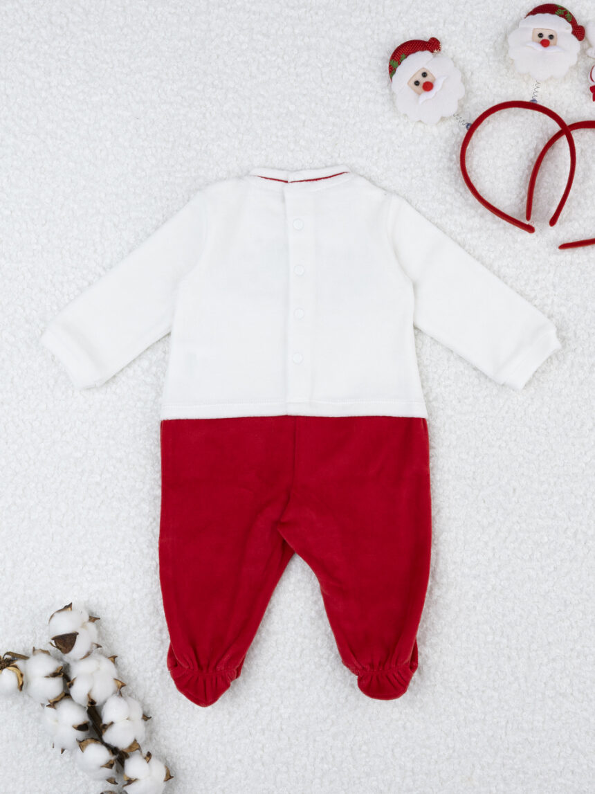 βρεφικό χριστουγεννιάτικο φορμάκι λευκό/κόκκινο my first christmas unisex - Prénatal
