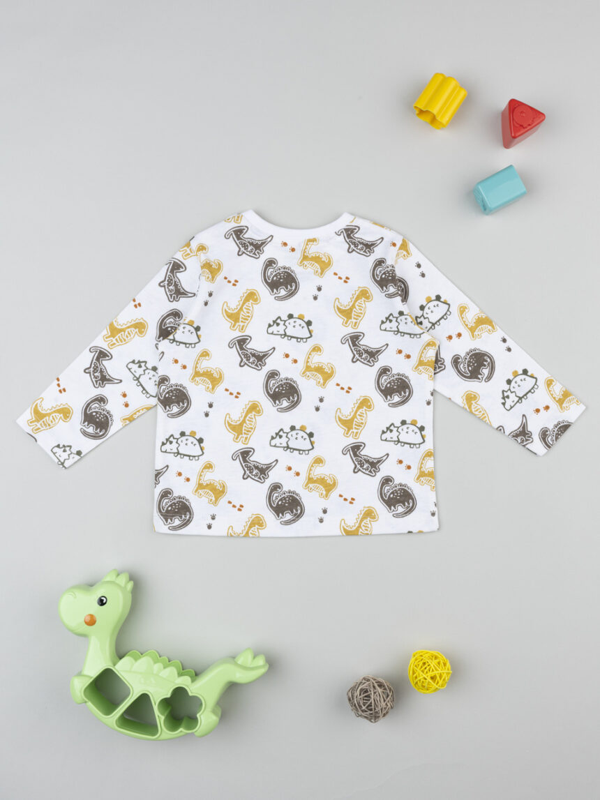 βρεφική μπλούζα λευκή με δεινόσαυρους για αγόρι - Prénatal