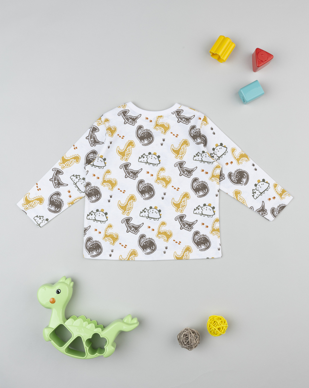 βρεφική μπλούζα λευκή με δεινόσαυρους για αγόρι - Prénatal