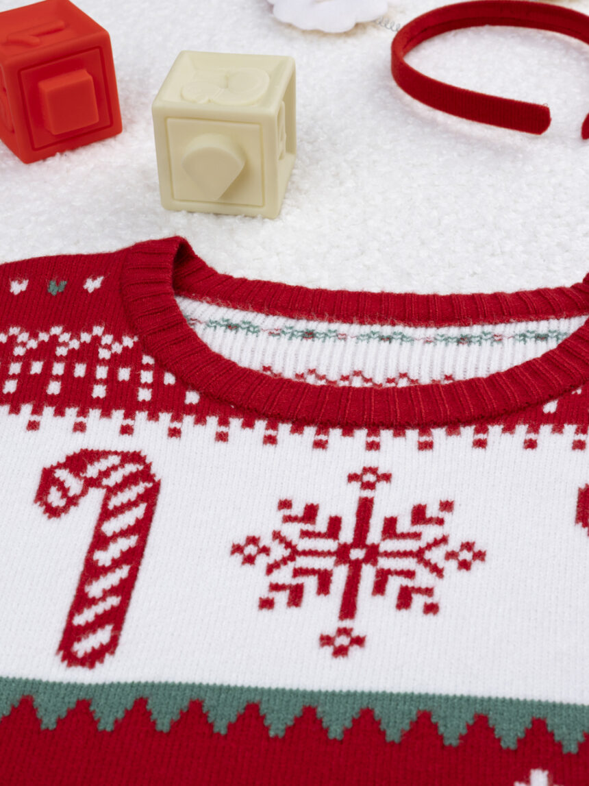 χριστουγεννιάτικο πουλόβερ κόκκινο/λευκό candy cane για τον μπαμπά - Prénatal