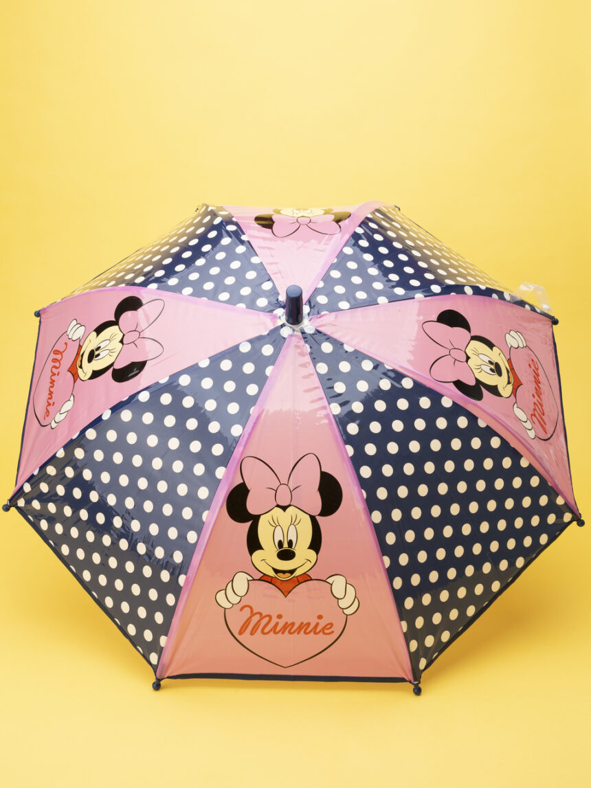 παιδική ομπρέλα μπλε πουά/ροζ minnie για κορίτσι - Prénatal
