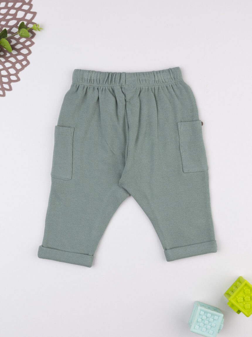βρεφικό παντελόνι φόρμας λαδί με τσέπες για αγόρι - Prénatal