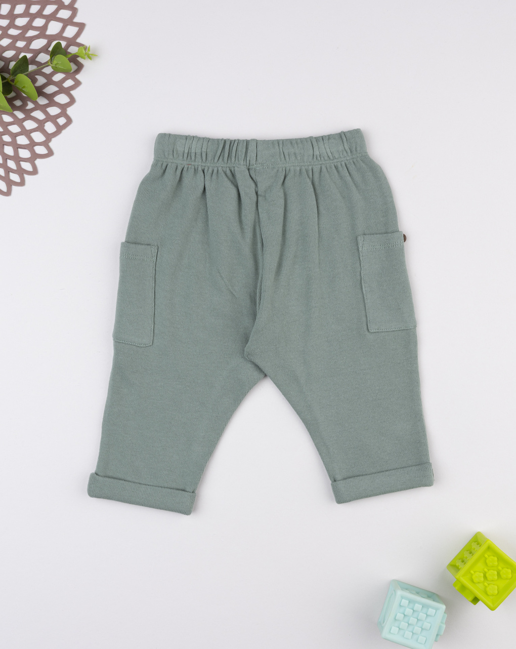 βρεφικό παντελόνι φόρμας λαδί με τσέπες για αγόρι - Prénatal