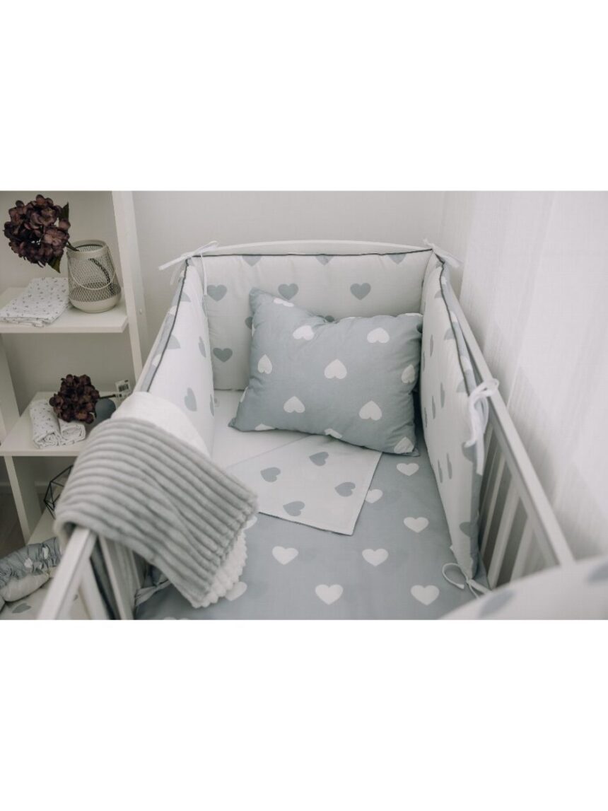 Bubaba σετ για κρεβάτι 6 τμχ gray hearts 83723 - BUBABA