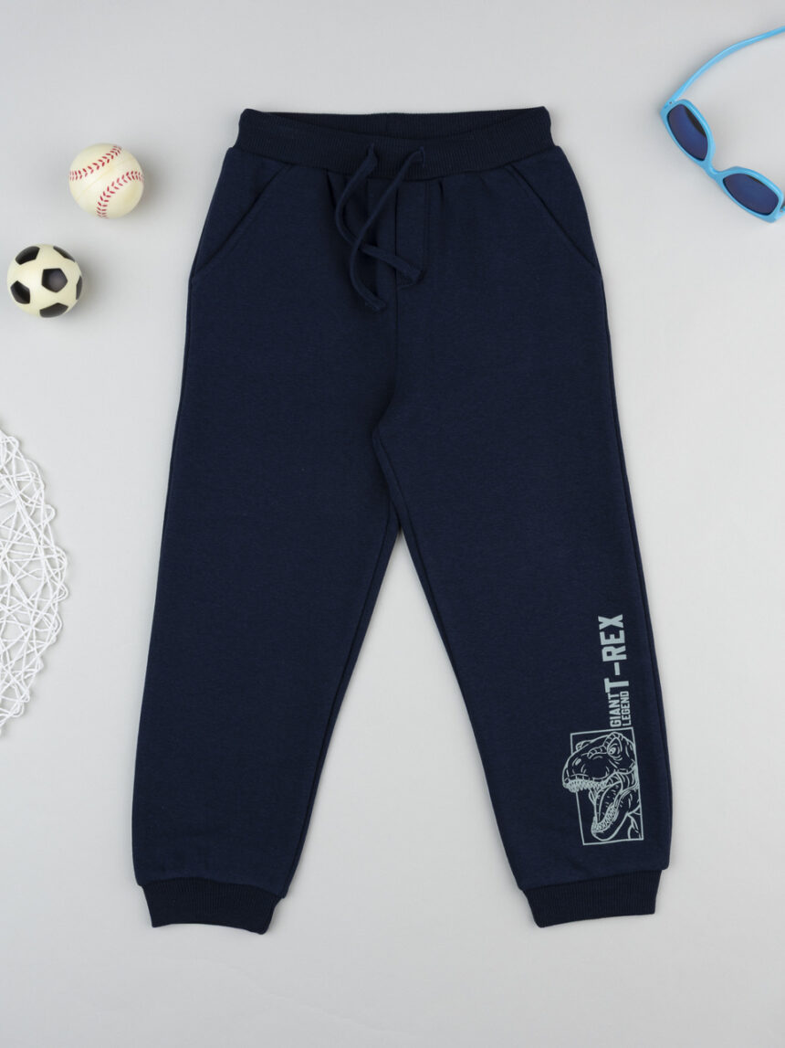 παιδικό παντελόνι φούτερ μπλε dino για αγόρι - Prénatal