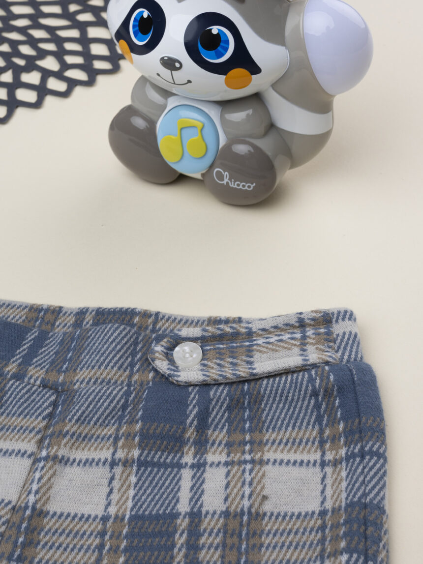 βρεφικό κολάν καρό μπεζ/μπλε για κορίτσι - Prénatal