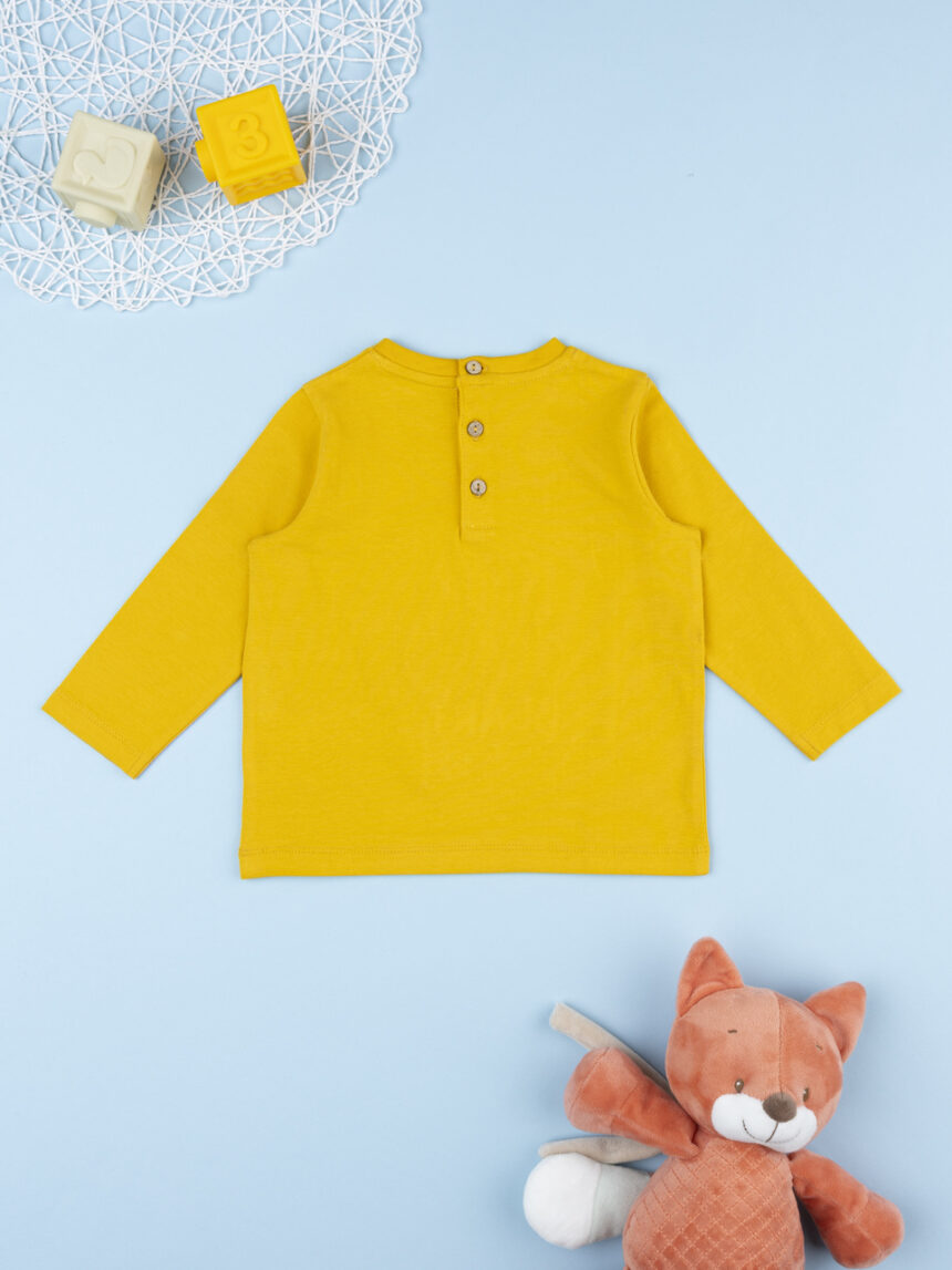 βρεφική μπλούζα κίτρινη με αρκουδάκι για αγόρι - Prénatal