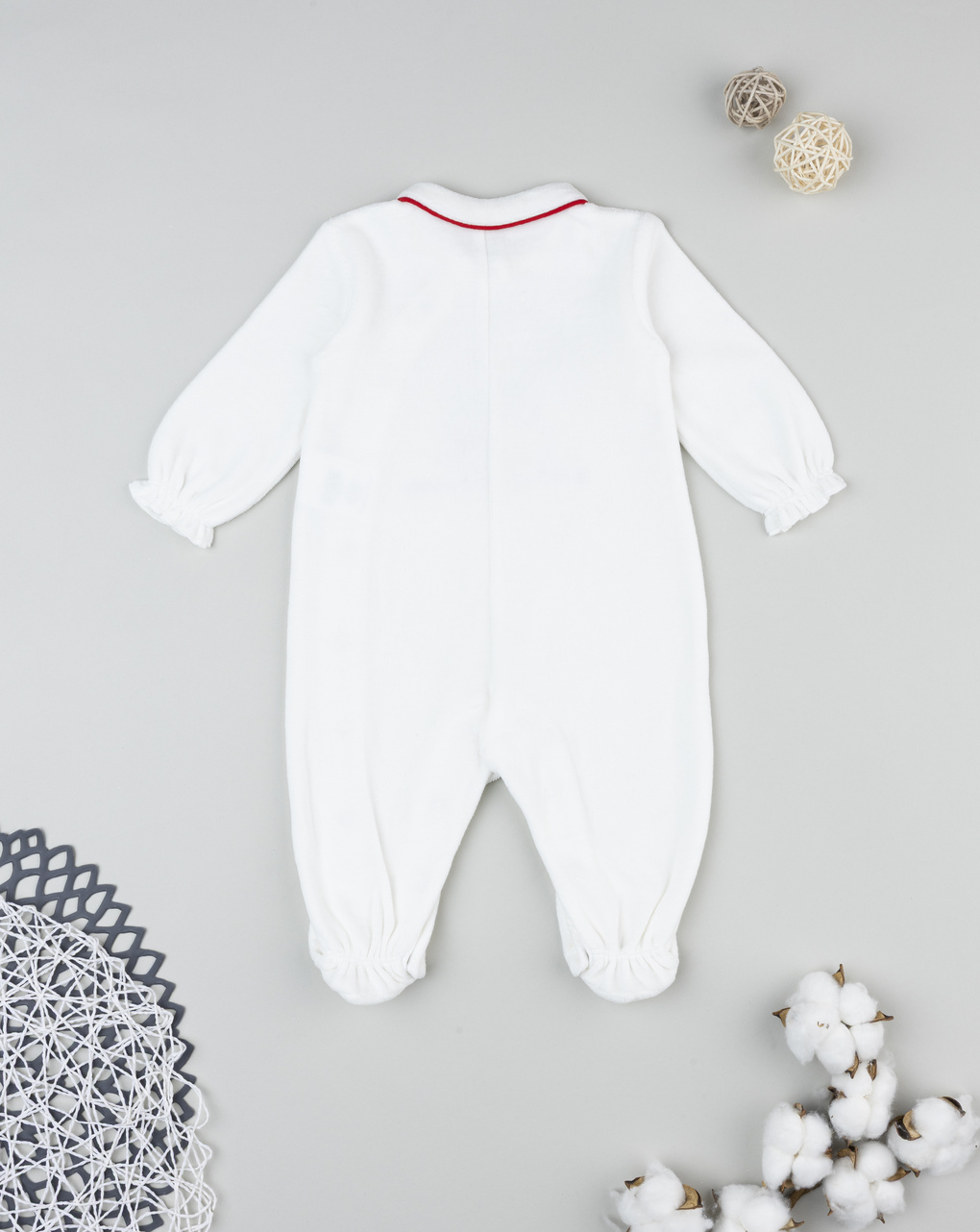 βρεφικό χριστουγεννιάτικο φορμάκι λευκό τα πρώτα μου χριστούγεννα για κορίτσι - Prénatal