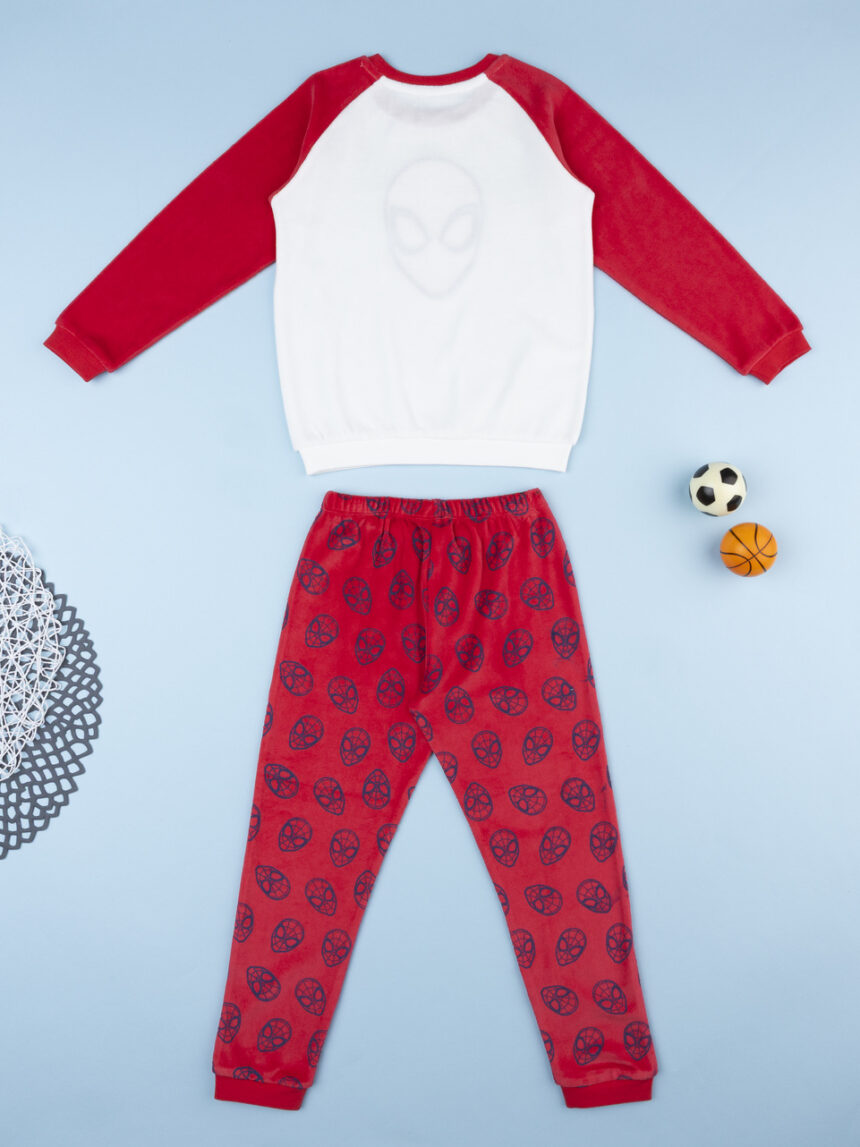 παιδική πιτζάμα σενίλ λευκή/κόκκινη spiderman για αγόρι - Prénatal