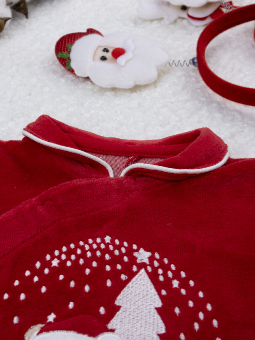 βρεφικό χριστουγεννιάτικο φορμάκι κόκκινο τα πρώτα μου χριστούγεννα για αγόρι - Prénatal