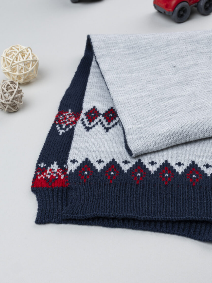 παιδικό κασκόλ γκρι/μπλε για αγόρι - Prénatal