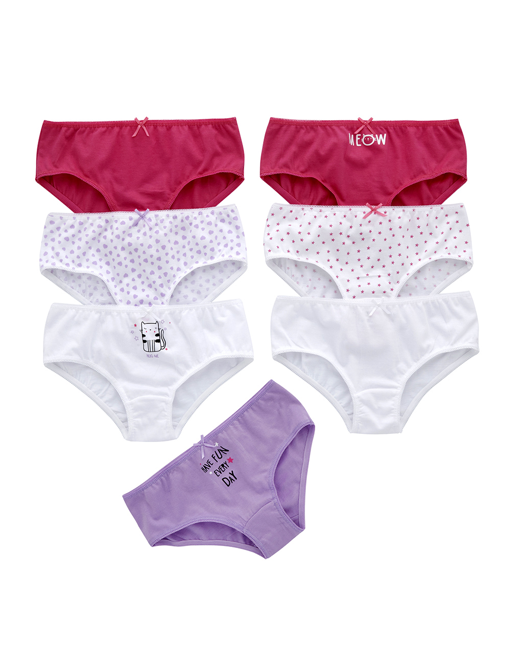 παιδικά σλιπ πακέτο x7 με γατάκια για κορίτσι