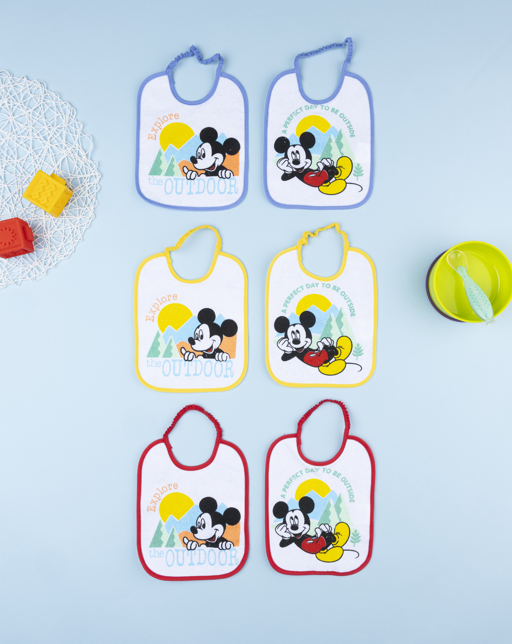 βρεφικές σαλιάρες πακέτο x6 mickey για αγόρι