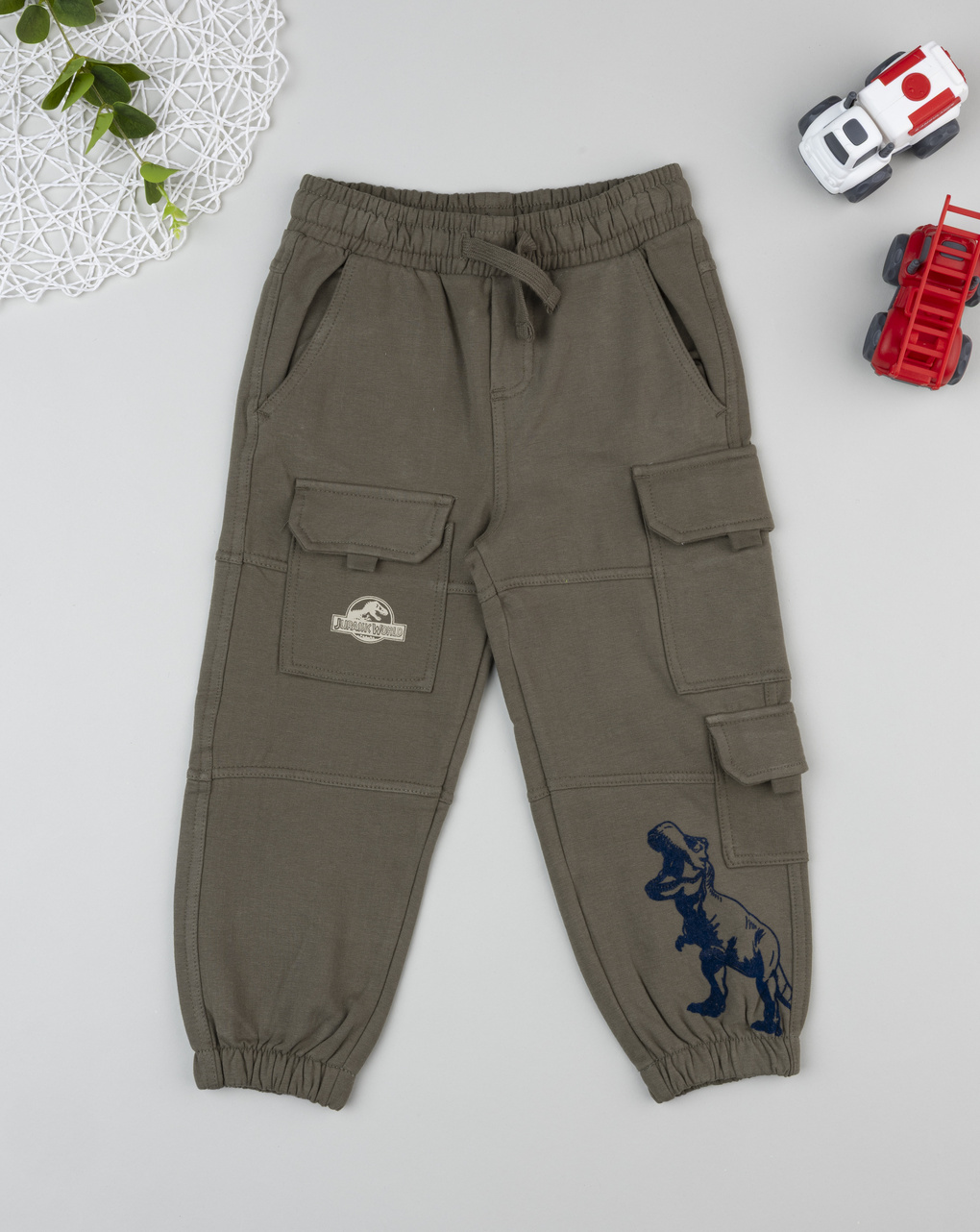 παιδικό παντελόνι φόρμας cargo χακί jurassic world για αγόρι
