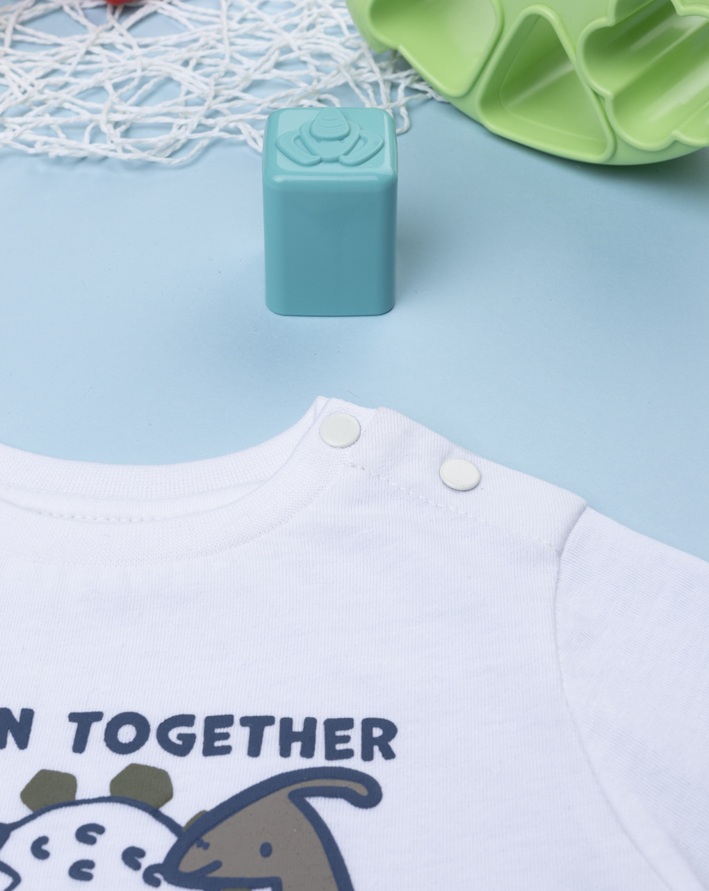βρεφική μπλούζα λευκή με δεινόσαυρους για αγόρι - Prénatal