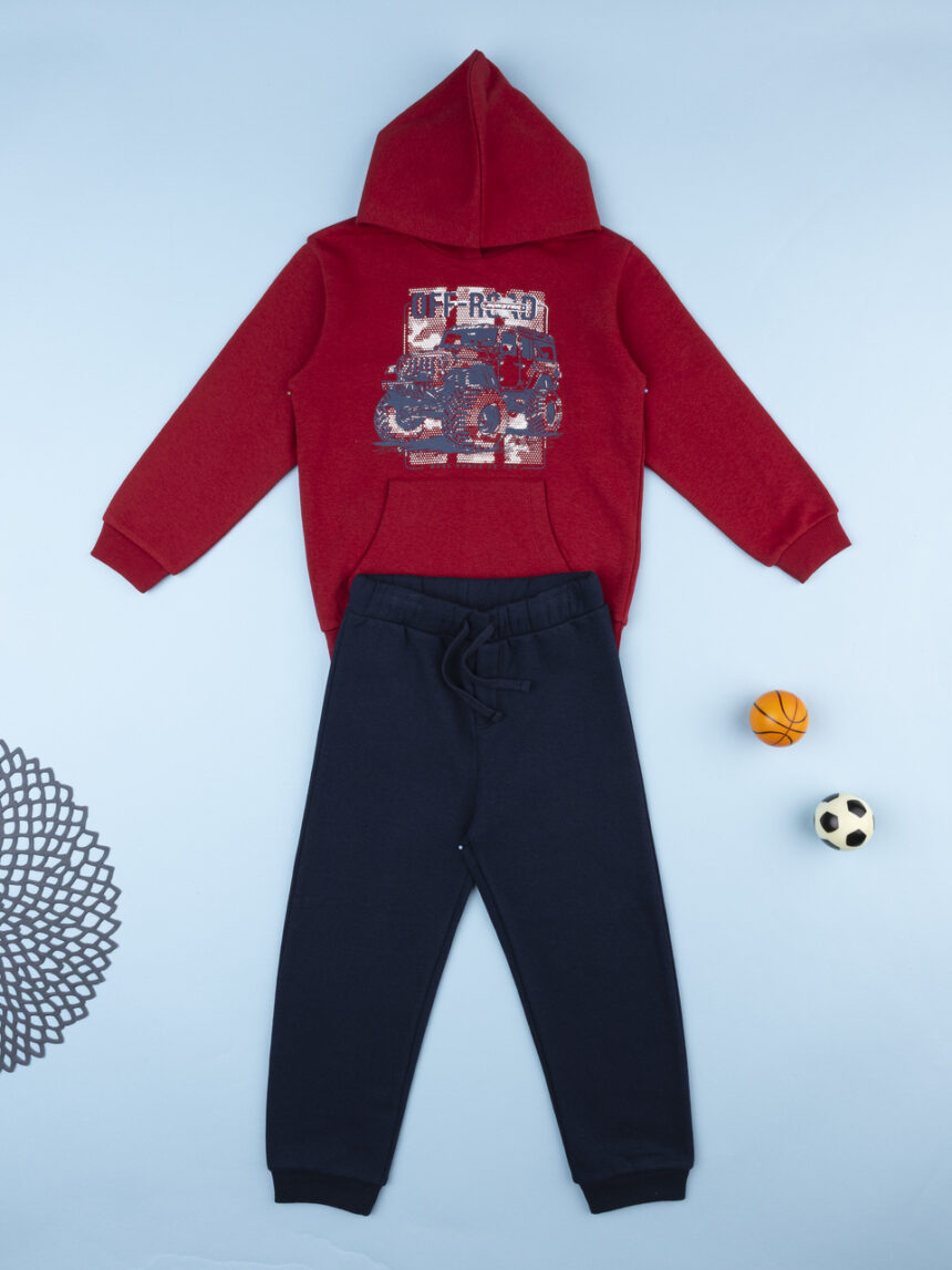 παιδικό σετ μπλούζα φούτερ και φόρμα off road για αγόρι - Prénatal