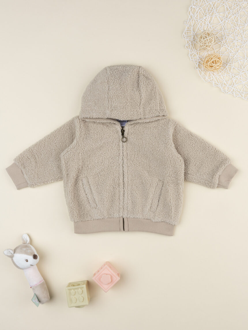 βρεφική ζακέτα μπουκλέ με αρκουδάκι για αγόρι - Prénatal
