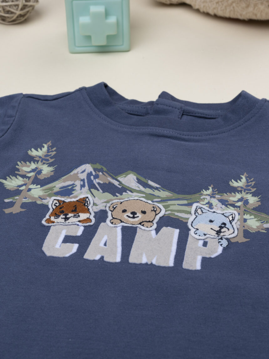 βρεφική μπλούζα μπλε camp για αγόρι - Prénatal