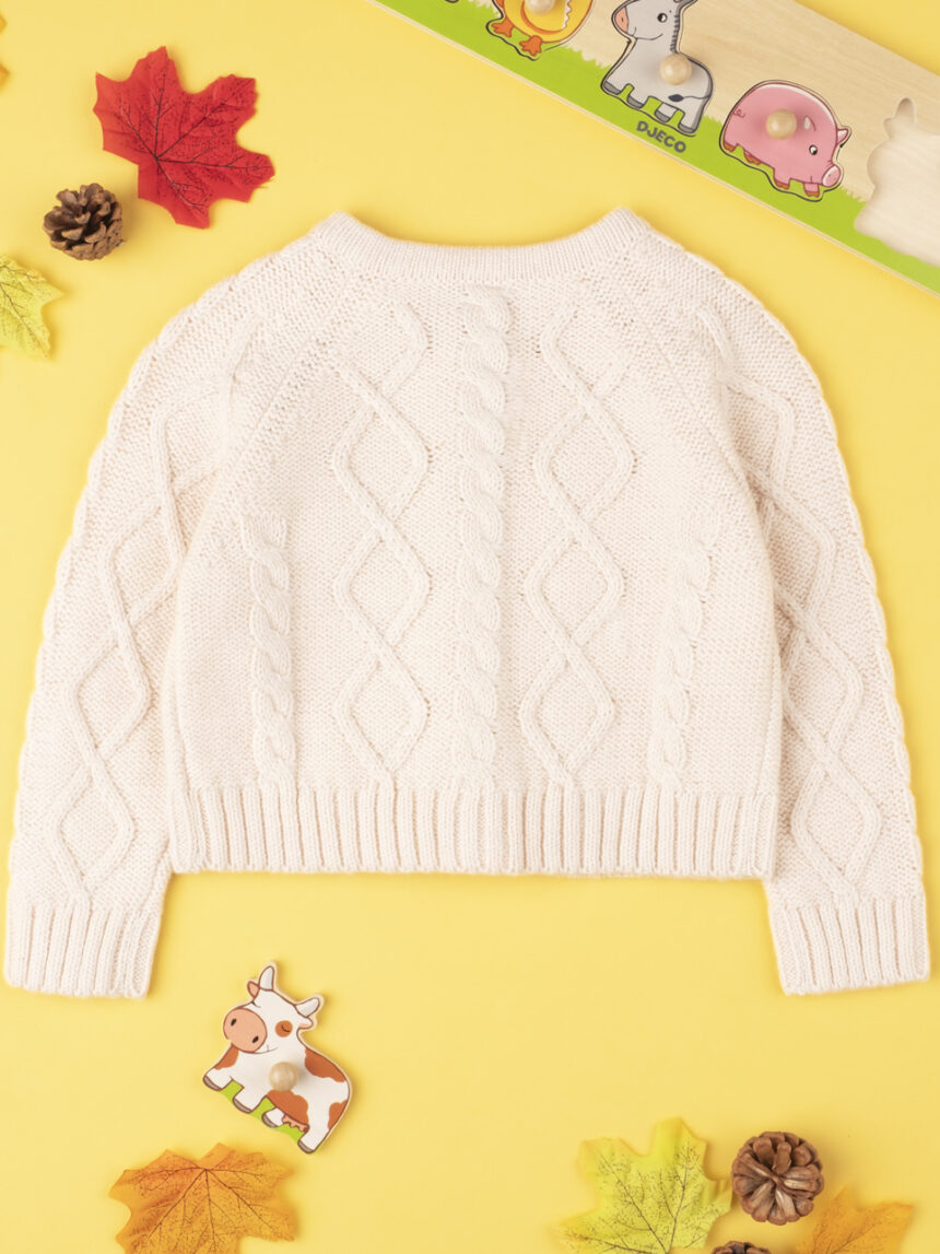 βρεφική ζακέτα πλεκτή μπεζ για κορίτσι - Prénatal